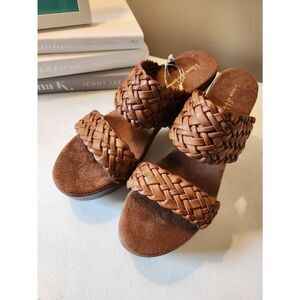 House of Harlow 1960 Cognac Braided Sandals